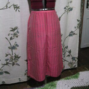 Silk Striped A-line Skirt